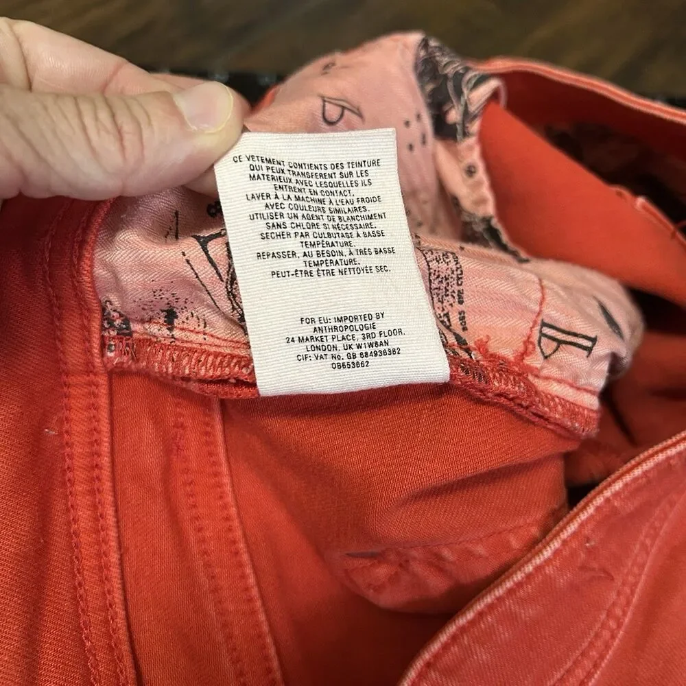 Pilcro By Anthropologie Shorts Womens 28 Hyphen Washed Red Denim OB653662 - Picture 8 of 10